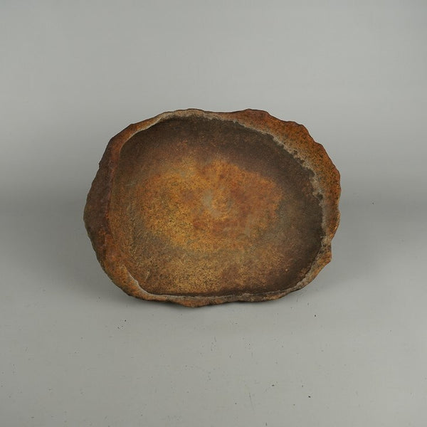 中古 盆栽鉢 鞍馬石 中型 長辺 約 27.5cm くらまいし クラマイシ 穴無  中古鉢 v1201516127