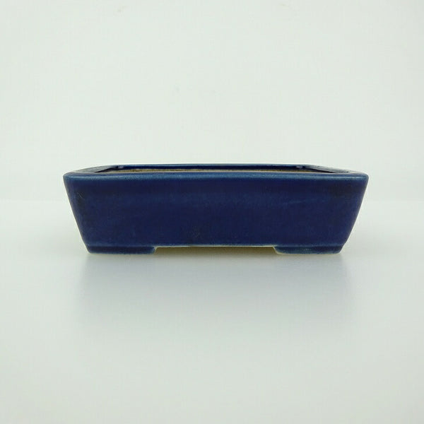 中古 盆栽鉢 青香 小鉢 長辺 約9.3cm 長方鉢 釉薬  中古鉢 f1201486319