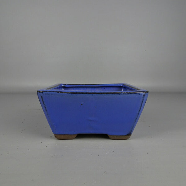 盆栽鉢 落款なし 小型 長辺 約 13.4cm 正方鉢 釉薬 中国鉢 新品 数量物 x1201488757