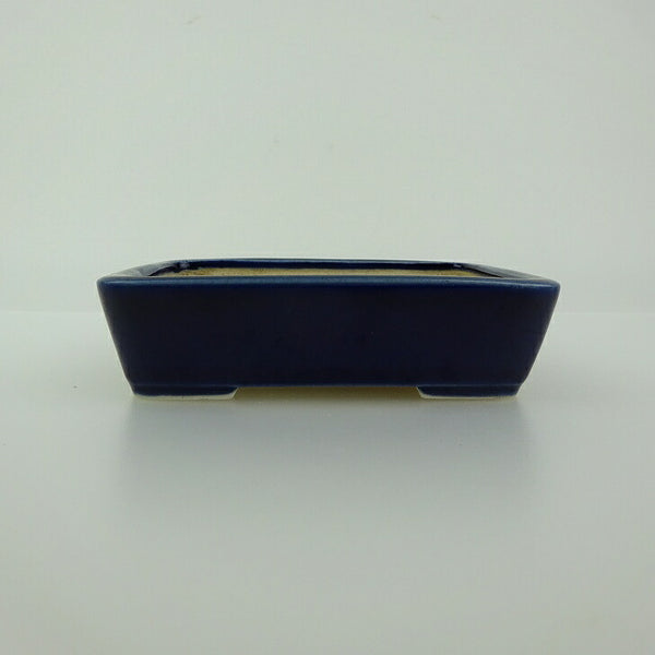 中古 盆栽鉢 青香 小鉢 長辺 約9.3cm 長方鉢 釉薬  中古鉢 g1201502400