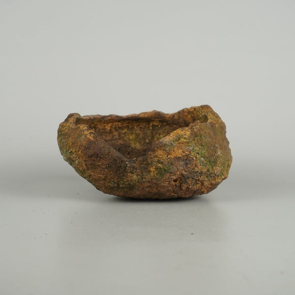 中古 盆栽鉢 鞍馬石 小型 長辺 約 14cm くらまいし クラマイシ 穴無  中古鉢 k1201491501