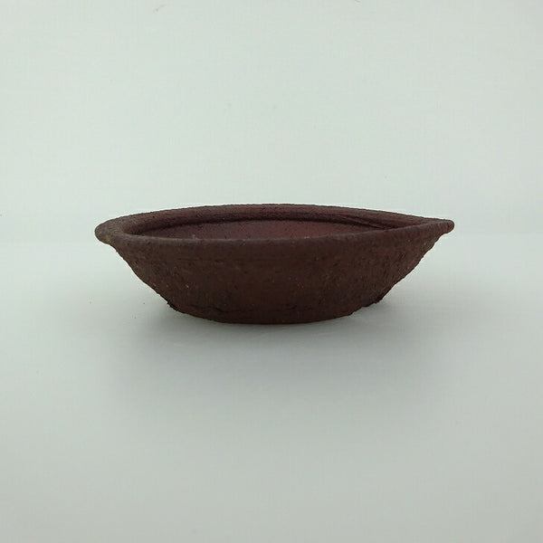 盆栽鉢 青香 小型 長辺 約11.3cm 丸鉢 泥物  新品 u1202005742