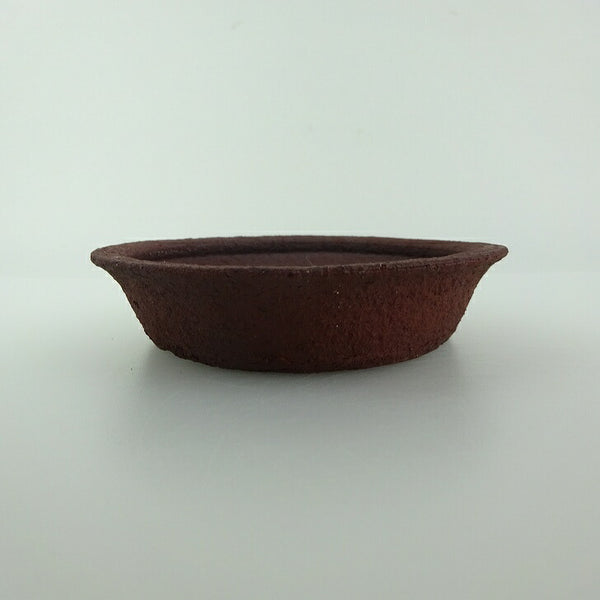 盆栽鉢 青香 小型 長辺 約10.8cm 丸鉢 泥物  新品 1201983052