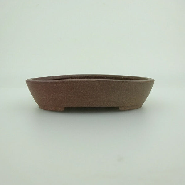 中古 盆栽鉢 青香 小鉢 長辺 約9.6cm 楕円鉢 泥物  中古鉢 d1202000554