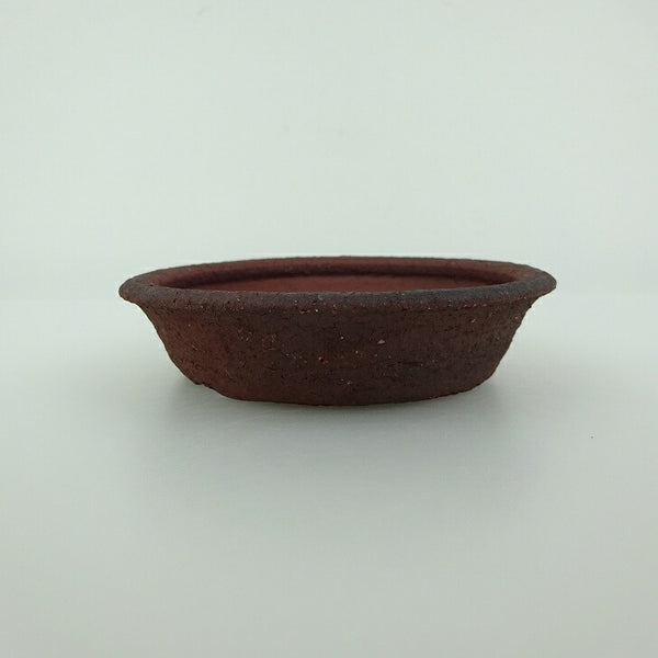 盆栽鉢 青香 小型 長辺 約10.2cm 丸鉢 泥物  新品 v1202011597