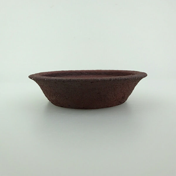 盆栽鉢 青香 小型 長辺 約10.6cm 丸鉢 泥物  新品 l1201982642