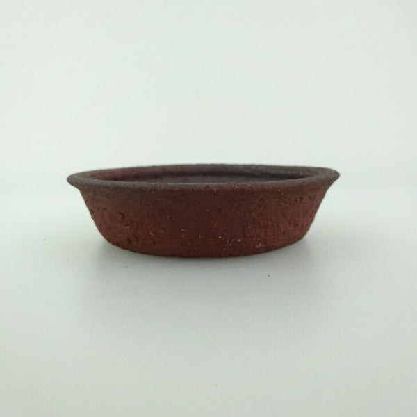 盆栽鉢 青香 小型 長辺 約10.5cm 丸鉢 泥物  新品 j1201988085