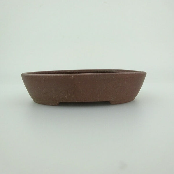 中古 盆栽鉢 青香 小鉢 長辺 約9.8cm 楕円鉢 泥物  中古鉢 k1201986988