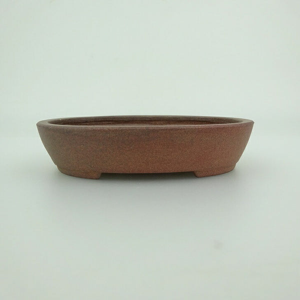 中古 盆栽鉢 青香 小鉢 長辺 約9.6cm 楕円鉢 泥物  中古鉢 p1201994644