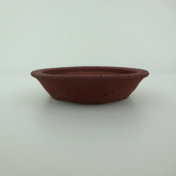 盆栽鉢 青香 小型 長辺 約11cm 丸鉢 泥物  新品 s1201995452