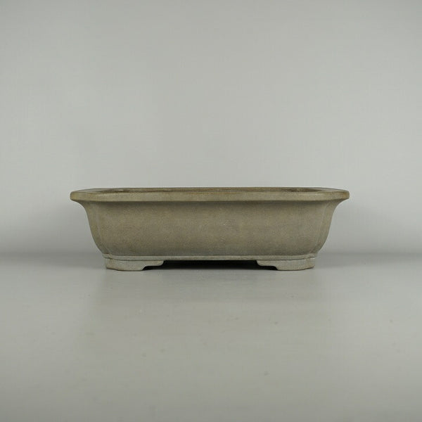 中古盆栽鉢 常滑 佳山園 中型 長辺 約 34.3cm 長方鉢 外縁 隅入 下帯 泥物  中古鉢 j1201986841