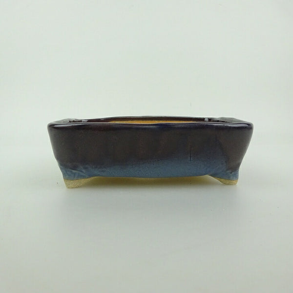 盆栽鉢 ゆうき祥石 小型 長辺 約 13.3cm 長方鉢 釉薬  新品 u1202105253