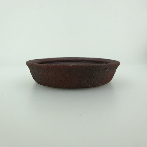 盆栽鉢 青香 小型 長辺 約11cm 丸鉢 泥物  新品 j1202086732