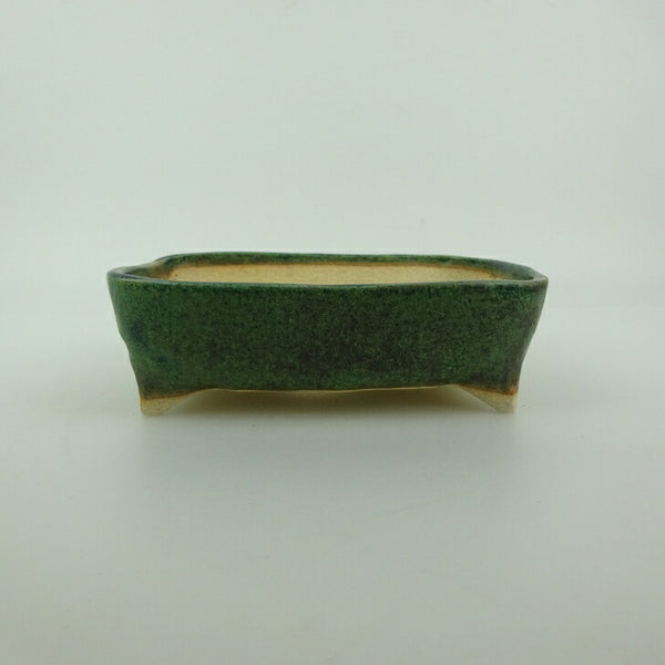 盆栽鉢 ゆうき祥石 小型 長辺 約 13.8cm 長方鉢 釉薬  新品 1202070898