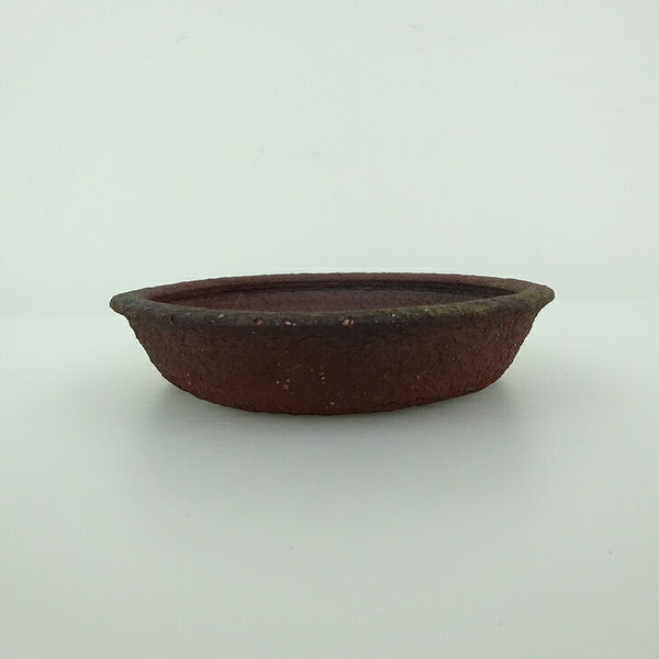 盆栽鉢 青香 小型 長辺 約10.9cm 丸鉢 泥物  新品 w1202077596