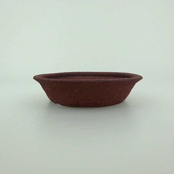 盆栽鉢 青香 小型 長辺 約10.8cm 丸鉢 泥物  新品 r1202080314