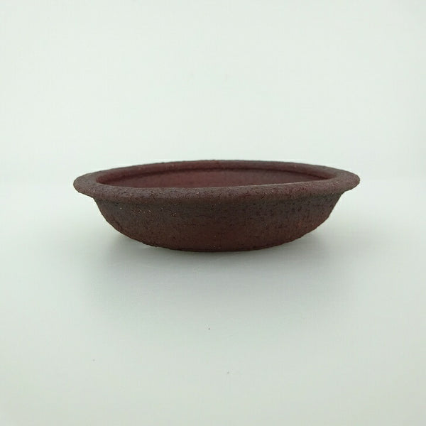 盆栽鉢 青香 小型 長辺 約10.8cm 丸鉢 泥物  新品 q1202083841