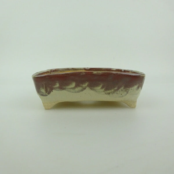 盆栽鉢 ゆうき祥石 小型 長辺 約 13.6cm 長方鉢 釉薬  新品 d1202099350