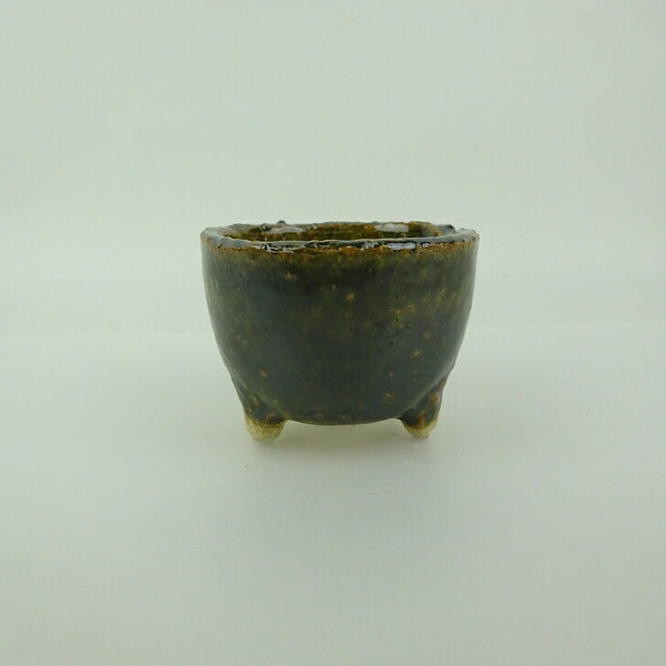 盆栽鉢 信楽焼 小鉢 長辺 約7.6cm 丸鉢 信楽 楽風 鉢 釉薬 観賞用  新品 v1202119807
