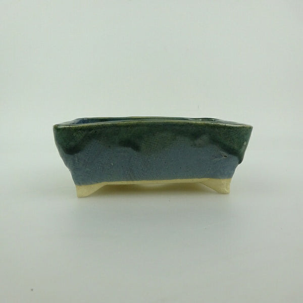 盆栽鉢 ゆうき祥石 小型 長辺 約 12cm 長方鉢 釉薬  新品 t1202089407