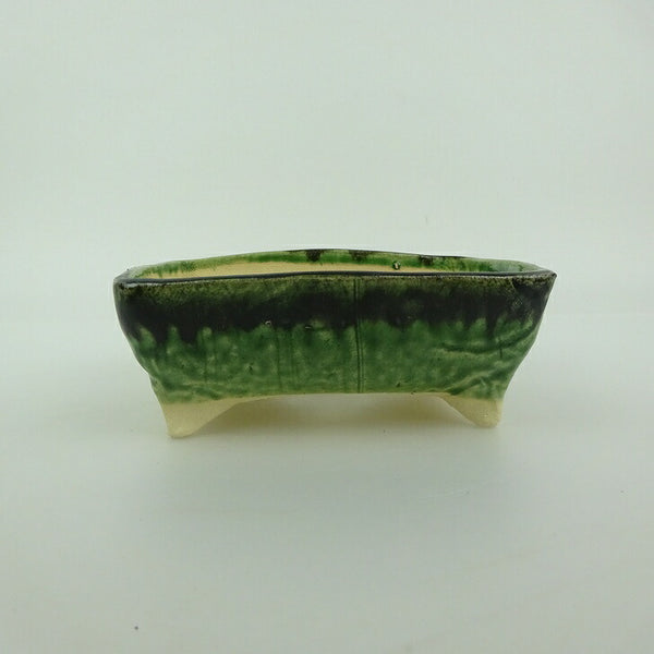 盆栽鉢 ゆうき祥石 小型 長辺 約 11.8cm 長方鉢 釉薬  新品 p1202098402