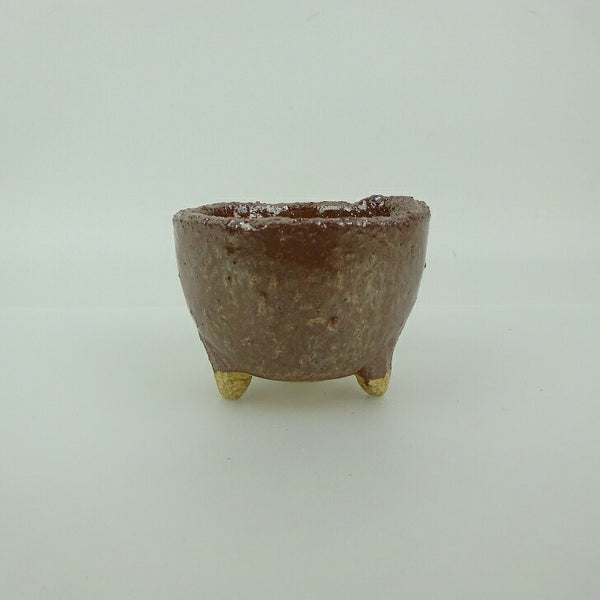 盆栽鉢 信楽焼 小鉢 長辺 約7.7cm 丸鉢 信楽 楽風 鉢 釉薬 観賞用  新品 o1202110633