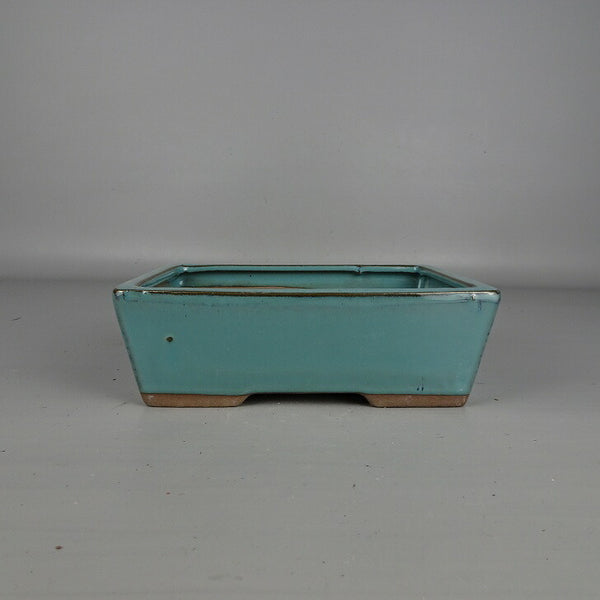 盆栽鉢 落款なし 小型 長辺 約 19cm 長方鉢 釉薬 中国鉢 新品 数量物 m1202101153