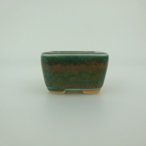 盆栽鉢 青香 豆鉢 長辺 約4.7cm 正方鉢 釉薬  新品 w1202094828