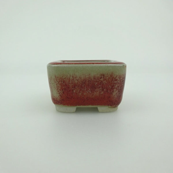 盆栽鉢 青香 豆鉢 長辺 約4.5cm 正方鉢 釉薬  新品 f1202098772