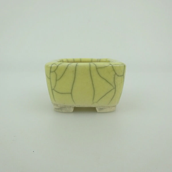 盆栽鉢 青香 豆鉢 長辺 約4.5cm 正方鉢 貫入 釉薬 k1202244580
