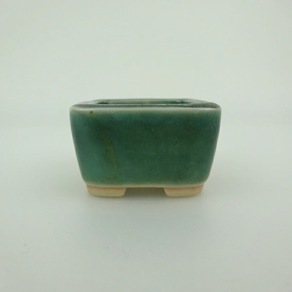 盆栽鉢 青香 豆鉢 長辺 約4.5cm 正方鉢 釉薬 l1202247693