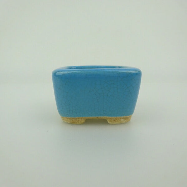 盆栽鉢 青香 豆鉢 長辺 約4.8cm 正方鉢 釉薬 p1202252437
