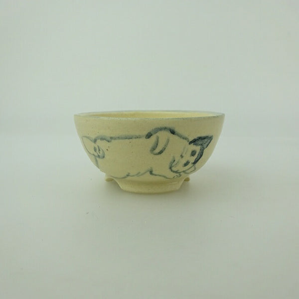 盆栽鉢 ゆうき祥石 小鉢 長辺 約 5.5cm 丸鉢 絵鉢 猫 ネコ ねこ 釉薬 鑑賞用 観賞用  新品 k1202246393
