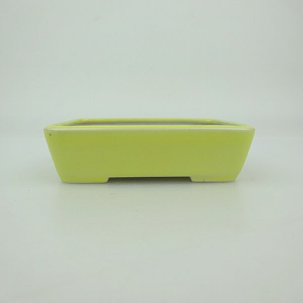 中古 盆栽鉢 青香 小鉢 長辺 約 9.3cm 長方鉢 釉薬  中古鉢 n1202243342