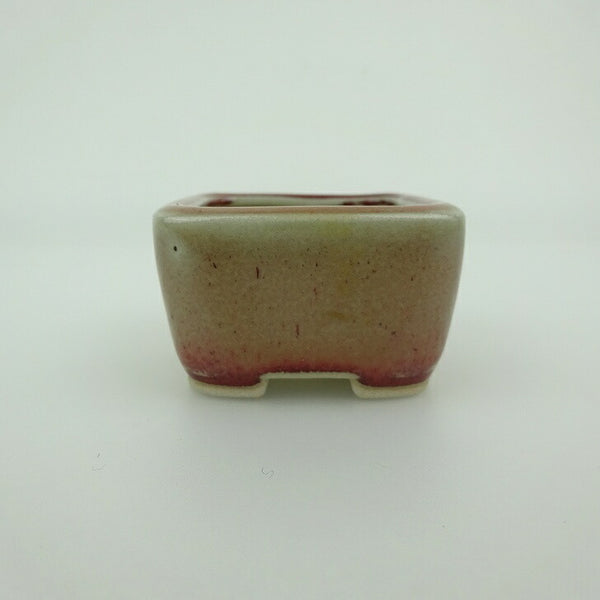 盆栽鉢 青香 豆鉢 長辺 約4.5cm 正方鉢 釉薬 f1202253500