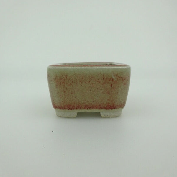 盆栽鉢 青香 豆鉢 長辺 約4.5cm 正方鉢 釉薬 x1202240646