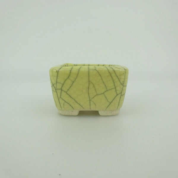 盆栽鉢 青香 豆鉢 長辺 約4.8cm 正方鉢 貫入 釉薬 q1202256002