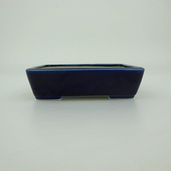 中古 盆栽鉢 青香 小鉢 長辺 約 9.3cm 長方鉢 釉薬  中古鉢 b1202254926