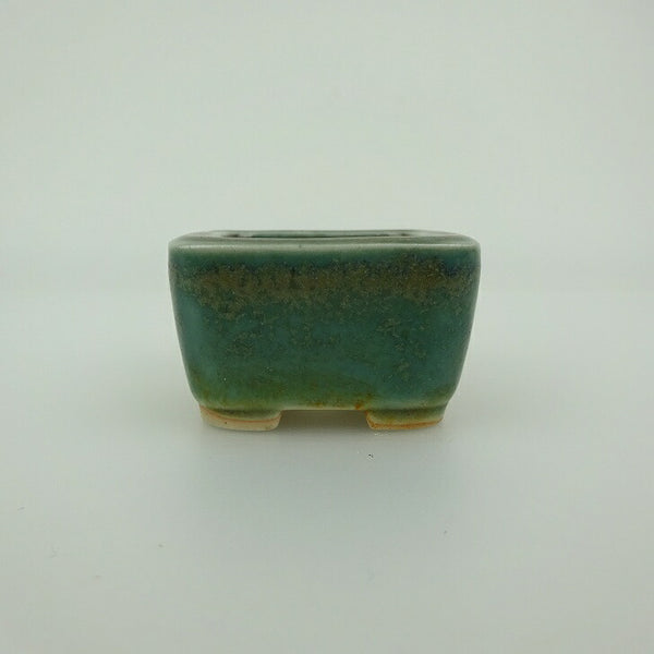 盆栽鉢 青香 豆鉢 長辺 約4.5cm 正方鉢 釉薬 k1202247268