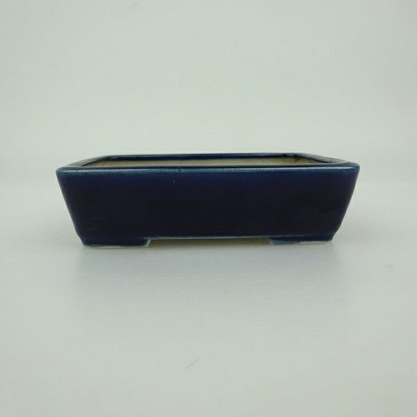 中古 盆栽鉢 青香 小鉢 長辺 約 9.3cm 長方鉢 釉薬  中古鉢 t1202239547