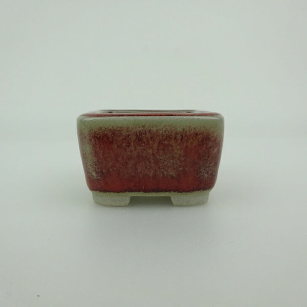 盆栽鉢 青香 豆鉢 長辺 約4.5cm 正方鉢 釉薬 g1202255147