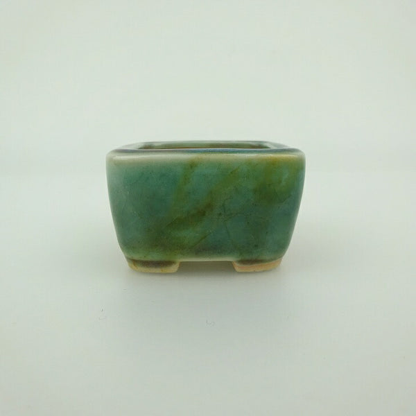 盆栽鉢 青香 豆鉢 長辺 約4.5cm 正方鉢 釉薬 r1202245407