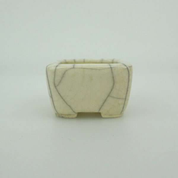 盆栽鉢 青香 豆鉢 長辺 約4.6cm 正方鉢 貫入 釉薬 h1202259537