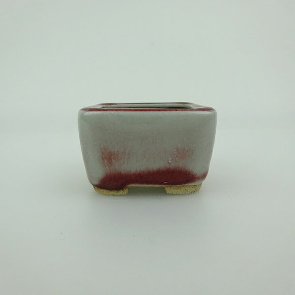 盆栽鉢 青香 豆鉢 長辺 約4.4cm 正方鉢 釉薬 q1202249344