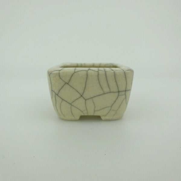 盆栽鉢 青香 豆鉢 長辺 約4.6cm 正方鉢 貫入 釉薬 j1202256254