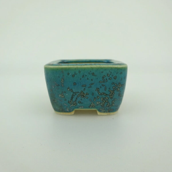 盆栽鉢 青香 豆鉢 長辺 約4.6cm 正方鉢 釉薬 k1202245426