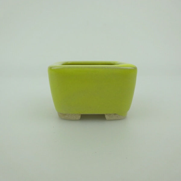 盆栽鉢 青香 豆鉢 長辺 約4.5cm 正方鉢 釉薬 n1202247460
