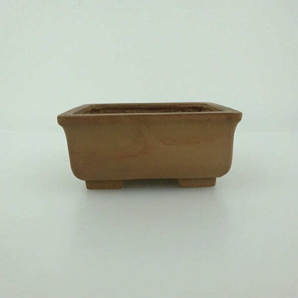 中古 盆栽鉢 青香 小型 長辺 約9.2cm 長方鉢 外縁 泥物  中古鉢 k1202366902