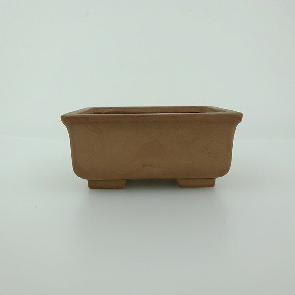 中古 盆栽鉢 青香 小型 長辺 約9.2cm 長方鉢 外縁 泥物  中古鉢 q1202367874