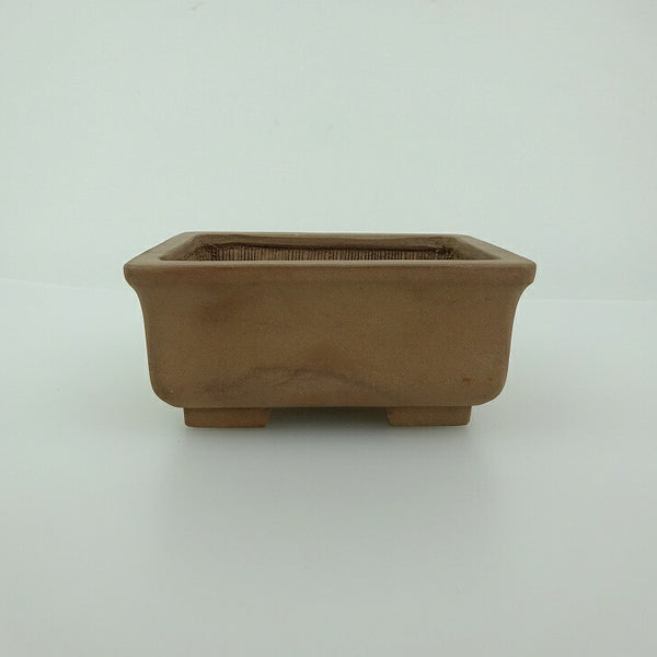 中古 盆栽鉢 青香 小型 長辺 約9.2cm 長方鉢 外縁 泥物  中古鉢 k1202361935